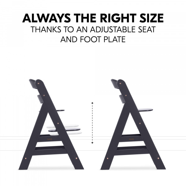 Chaise haute évolutive alpha dark grey + newborn set plus Hauck