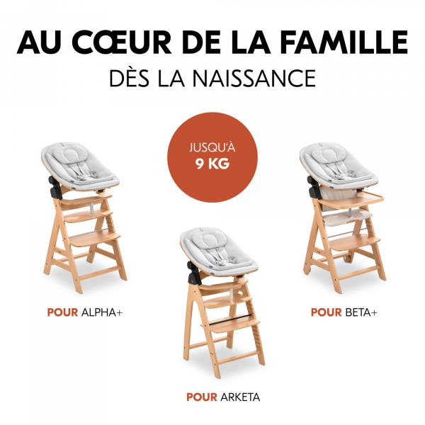 Transat bébé pour chaise haute arketa bouncer eco light-grey Hauck