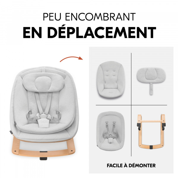 Transat bébé pour chaise haute arketa bouncer eco light-grey Hauck
