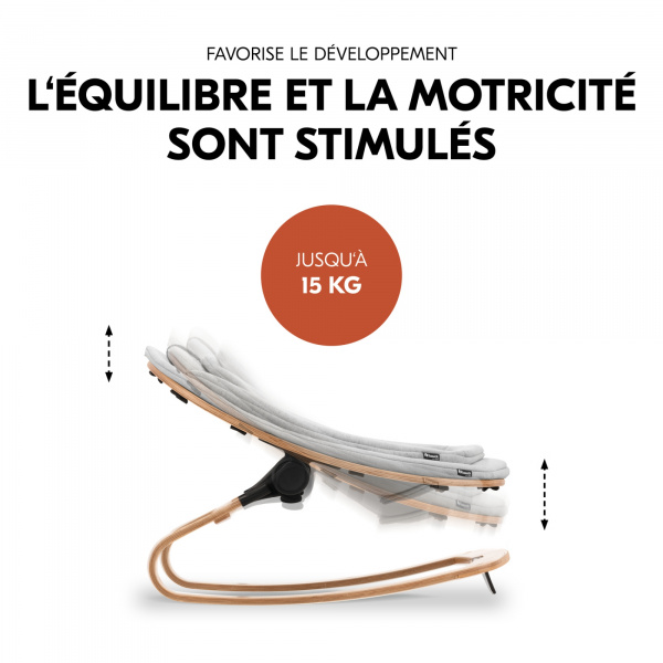 Transat bébé pour chaise haute arketa bouncer eco light-grey Hauck