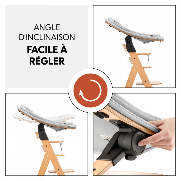 Transat bébé pour chaise haute arketa bouncer eco light-grey Hauck