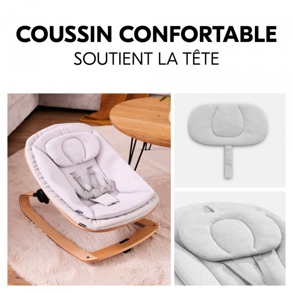 Transat bébé pour chaise haute arketa bouncer eco light-grey Hauck