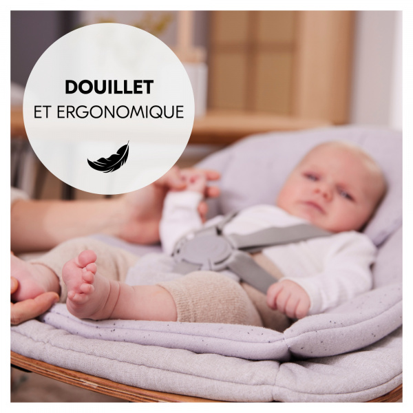 Transat bébé pour chaise haute arketa bouncer eco light-grey Hauck