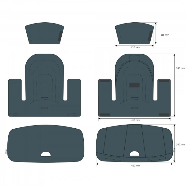 Coussin d'assise pour chaise haute dark grey Hauck