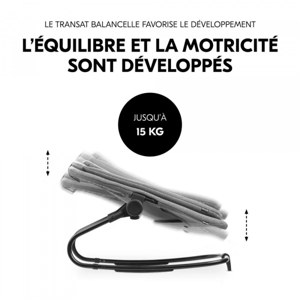 Chaise haute bébé arketa bois naturel + transat bébé pour chaise haute gris Hauck