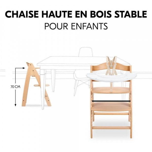 Chaise haute évolutive arketa n play beech avec plateau et jeu en bois play cockpit Hauck