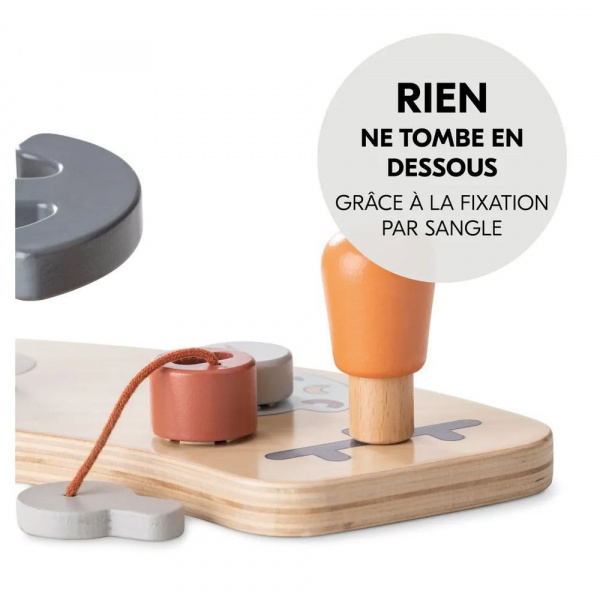 Chaise haute évolutive arketa n play beech avec plateau et jeu en bois play cockpit Hauck