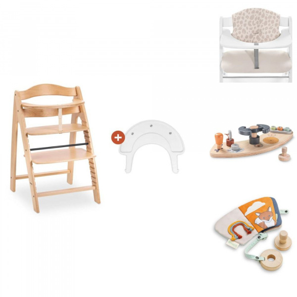 Chaise arketa n play beech avec plateau de jeu+ réducteur de chaise + jeu play reading + play cockpit Hauck
