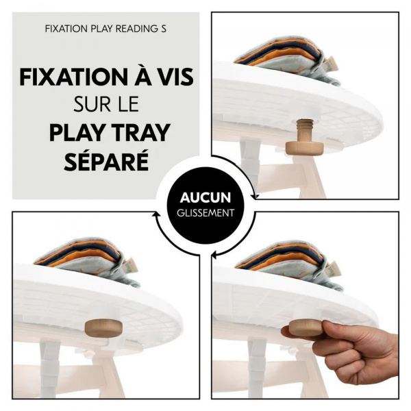 Chaise arketa n play beech avec plateau de jeu+ réducteur de chaise + jeu play reading + play cockpit Hauck