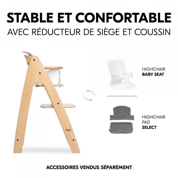 Chaise arketa n play beech avec plateau de jeu+ réducteur de chaise + jeu play reading + play cockpit Hauck