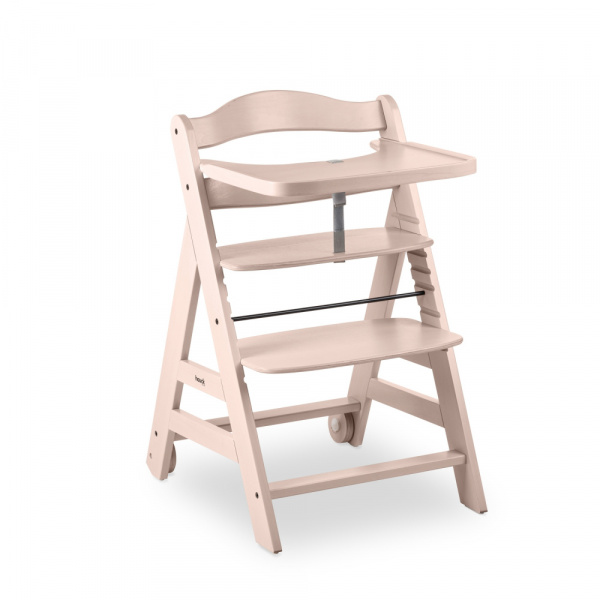 Chaise haute évolutive beta+ white washed beige rosé Hauck