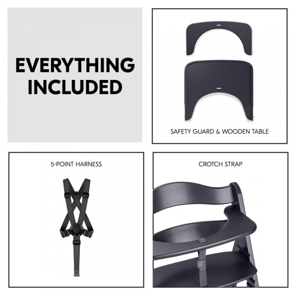 Chaise haute évolutive beta+ dark grey Hauck