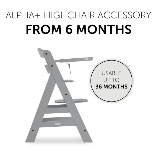 Tablette pour chaise haute alpha bois gris Hauck