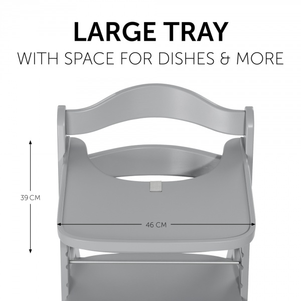 Tablette pour chaise haute alpha bois gris Hauck