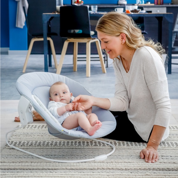 Transat balancelle pour chaise haute évolutive alpha 2en1 stretch grey Hauck