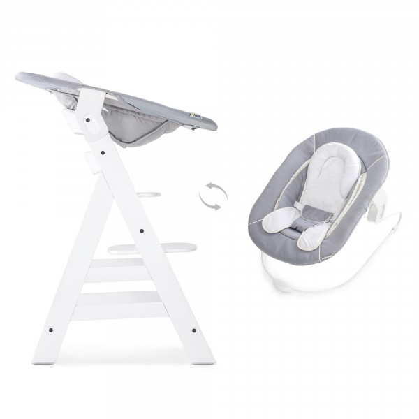 Transat balancelle pour chaise haute évolutive alpha 2en1 stretch grey Hauck