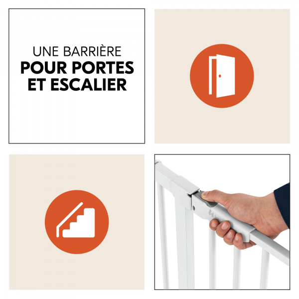 Barrière d'escalier clear step autoclose 2 white Hauck