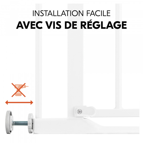 Barrière d'escalier clear step autoclose 2 avec extention +9 cm white Hauck