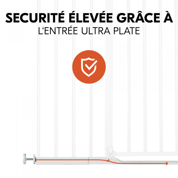 Barrière d'escalier clear step autoclose 2 avec extension +21 cm white Hauck