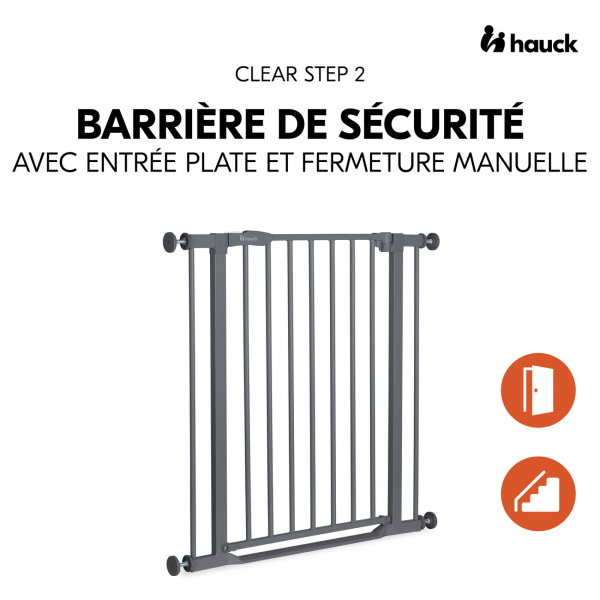 Barrière d'escalier clear step 2 dark-grey Hauck