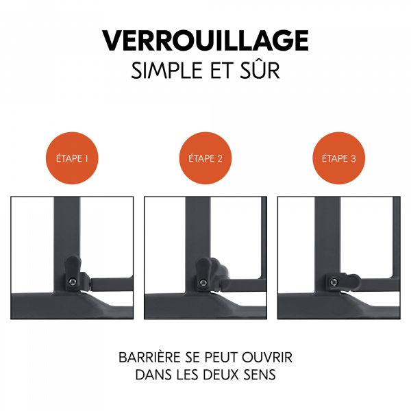 Barrière d'escalier clear step 2 dark-grey Hauck