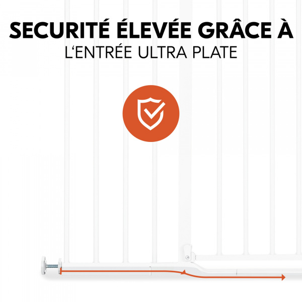 Barrière d'escalier clear step 2 avec extension +21 cm white Hauck