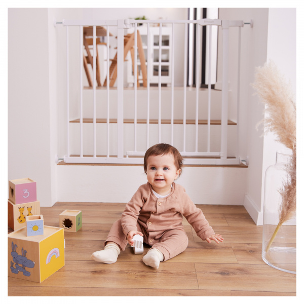 Barrière d'escalier open n stop 2 avec extention +9 cm white Hauck