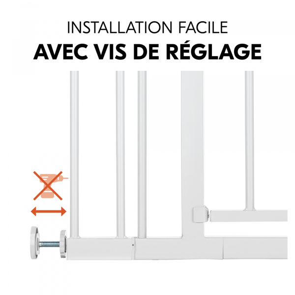 Barrière d'escalier open n stop 2 avec extention +9 cm white Hauck