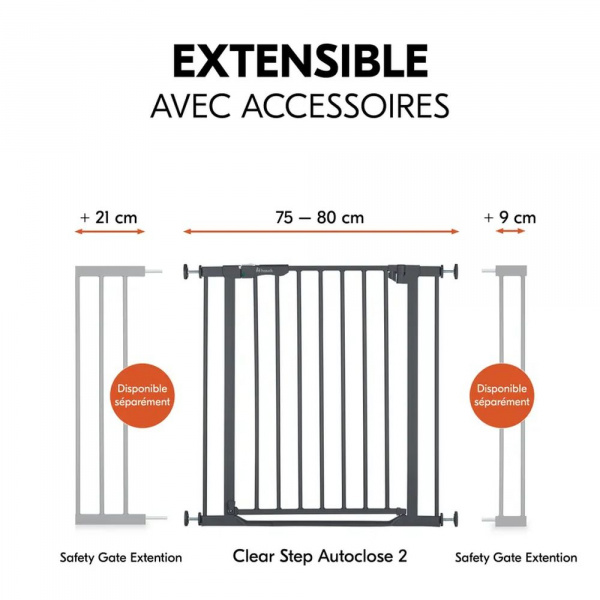 Barrière de sécurité clear step autoclose 2 Hauck