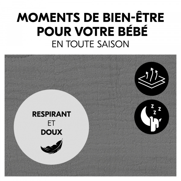 Housse pour transat bébé dark grey Hauck