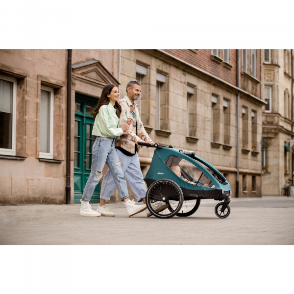 Remorque à vélo dryk duo ocean green Hauck