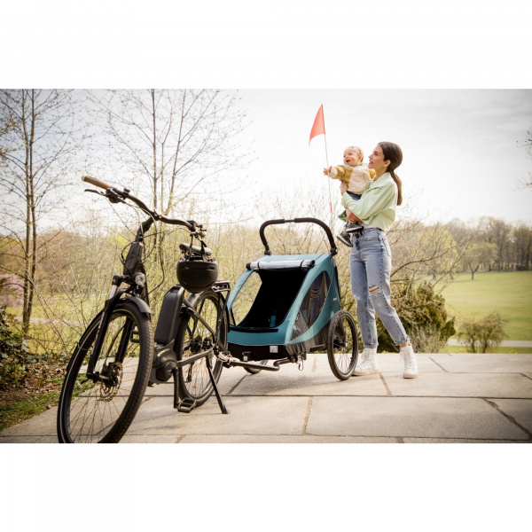 Remorque à vélo dryk duo ocean green Hauck