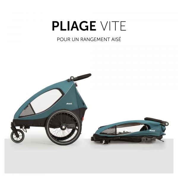 Remorque à vélo dryk duo ocean green Hauck
