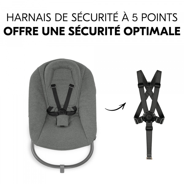 Transat balancelle pour chaise haute alpha+ premium dark grey Hauck