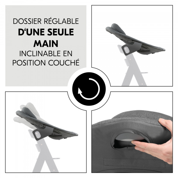 Transat balancelle pour chaise haute alpha+ premium dark grey Hauck