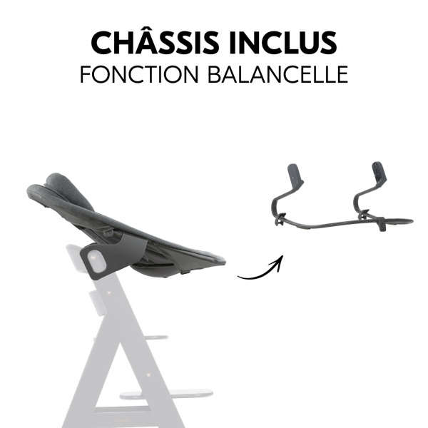 Transat balancelle pour chaise haute alpha+ premium dark grey Hauck
