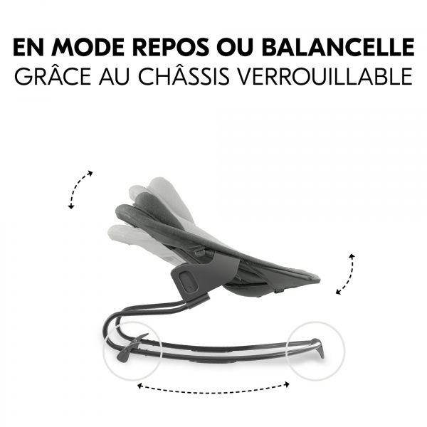 Transat balancelle pour chaise haute alpha+ premium dark grey Hauck