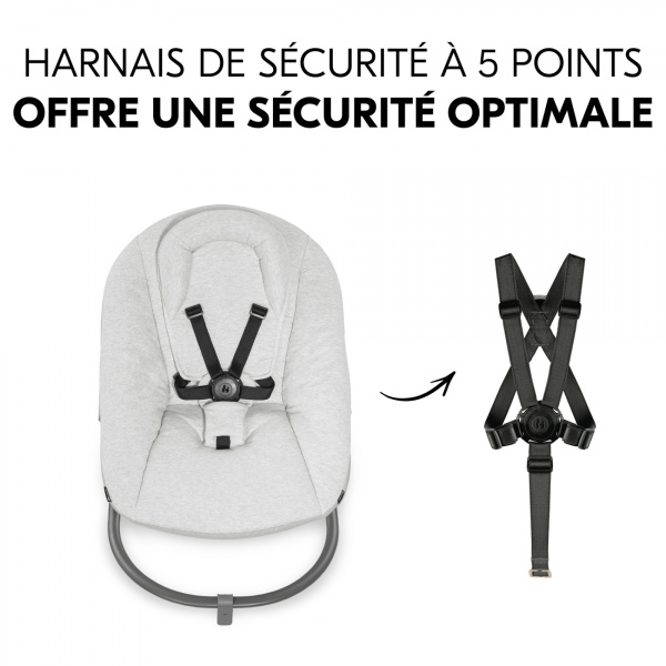 Transat balancelle pour chaise haute alpha+ premium light grey Hauck