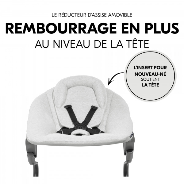 Transat balancelle pour chaise haute alpha+ premium light grey Hauck