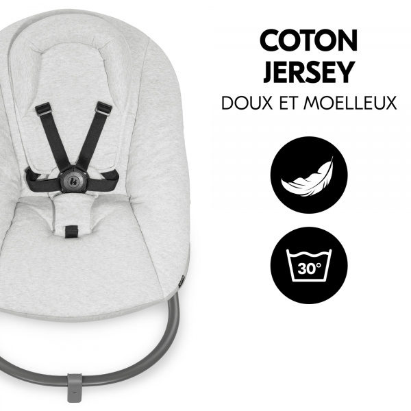 Transat balancelle pour chaise haute alpha+ premium light grey Hauck