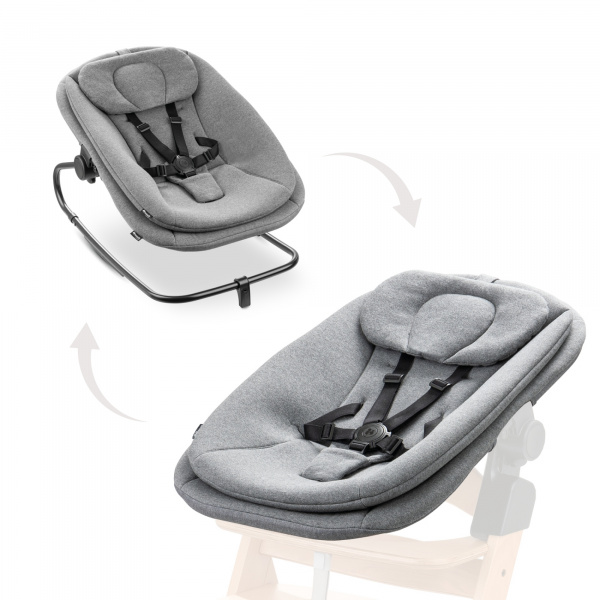 Transat bébé pour chaise haute arketa bouncer dark grey melange Hauck