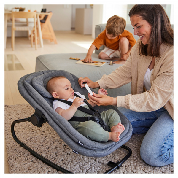 Transat bébé pour chaise haute arketa bouncer dark grey melange Hauck