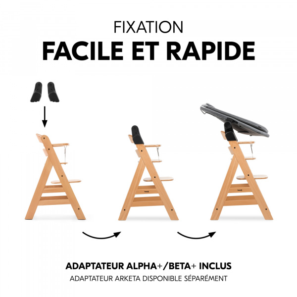 Transat bébé pour chaise haute arketa bouncer dark grey melange Hauck