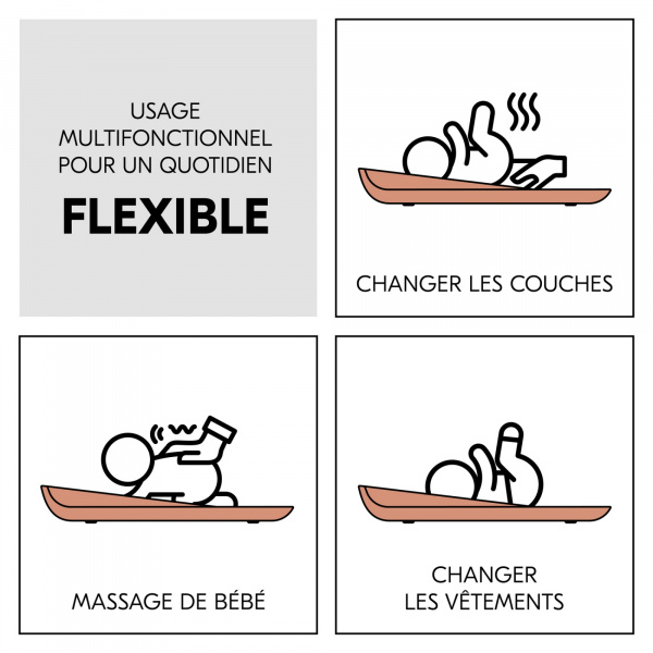 Matelas à langer en mousse soft change n clean cork Hauck