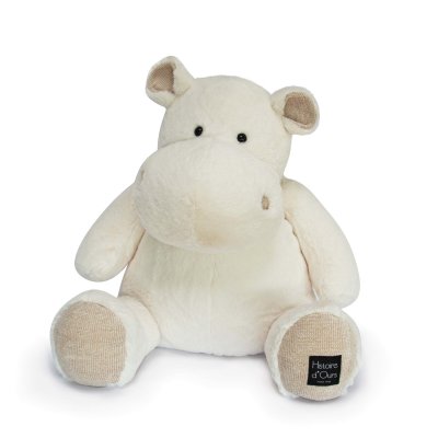 Peluche hippopotame 85 cm ivoire