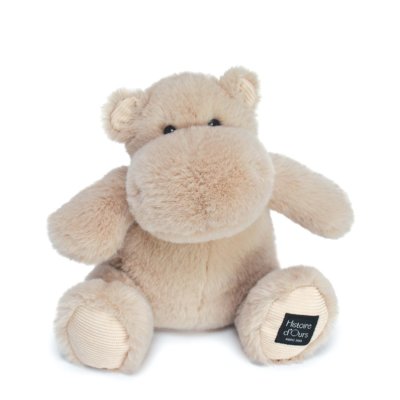 Peluche hippopotame 25 cm beige