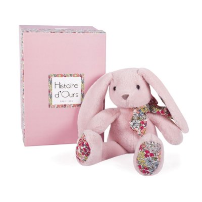 Peluche lapin rose copains câlins 25 cm