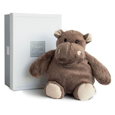 Peluche hippopotame marron 23 cm