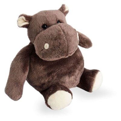 Peluche hippopotame marron 23 cm