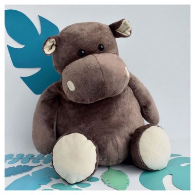 Peluche géante hippopotame marron 120 cm